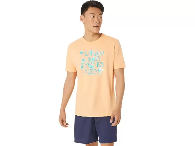 ASICS HIBISCUS SLOGAN T-SKJORTE