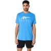 ASICS STRIPETE KORT ERME T-SKJORTE