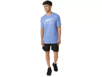 ASICS STRIPETE KORT ERME T-SKJORTE