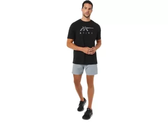 ASICS STRIPETE KORT ERME T-SKJORTE