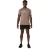 ASICS STRIPETE KORT ERME T-SKJORTE