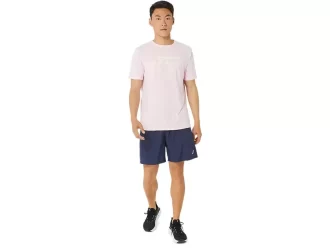 ASICS STRIPETE KORT ERME T-SKJORTE