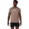ASICS STRIPETE KORT ERME T-SKJORTE