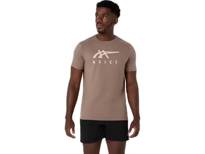 ASICS STRIPETE KORT ERME T-SKJORTE