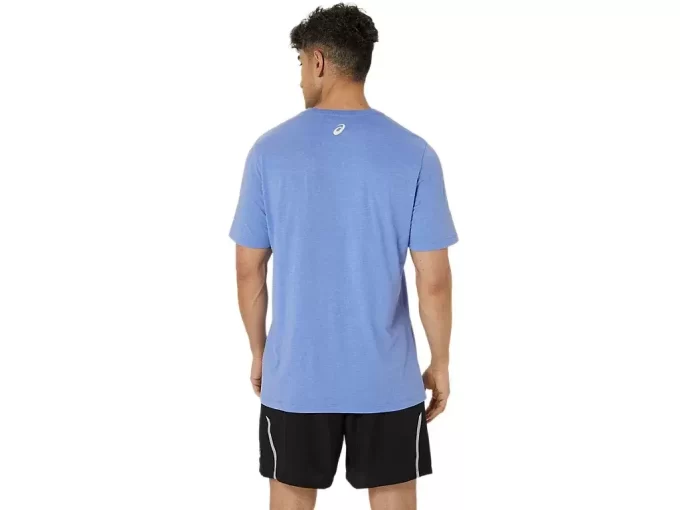 ASICS STRIPETE KORT ERME T-SKJORTE