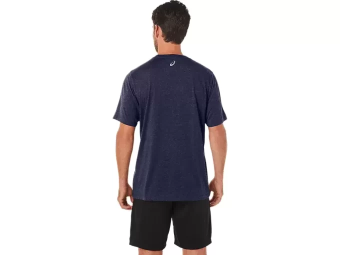 ASICS STRIPETE KORT ERME T-SKJORTE