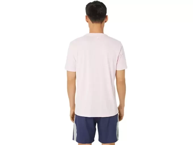 ASICS STRIPETE KORT ERME T-SKJORTE