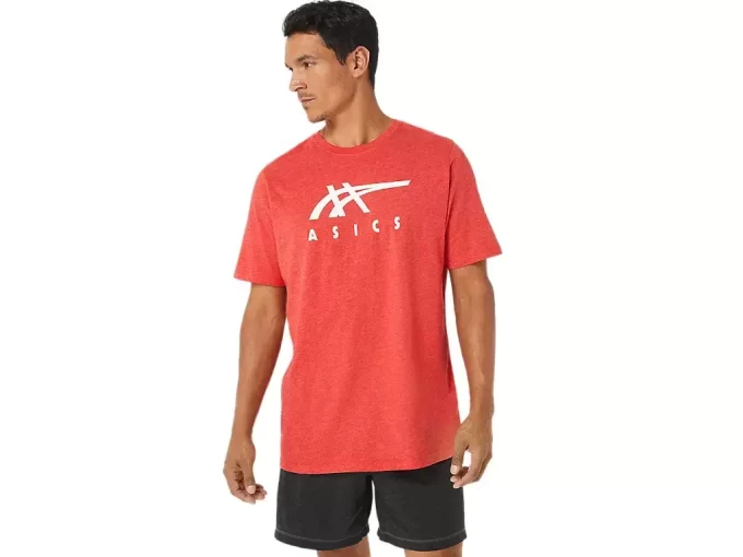 ASICS STRIPETE KORT ERME T-SKJORTE
