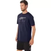ASICS STRIPETE KORT ERME T-SKJORTE