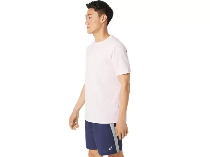 ASICS STRIPETE KORT ERME T-SKJORTE