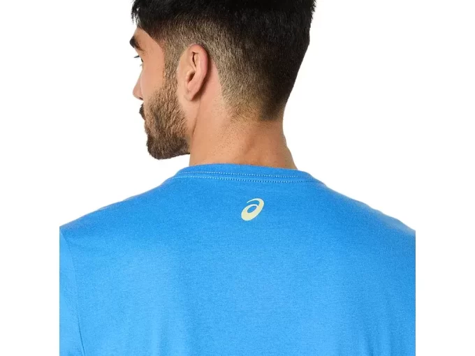 ASICS STRIPETE KORT ERME T-SKJORTE