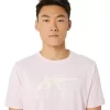 ASICS STRIPETE KORT ERME T-SKJORTE