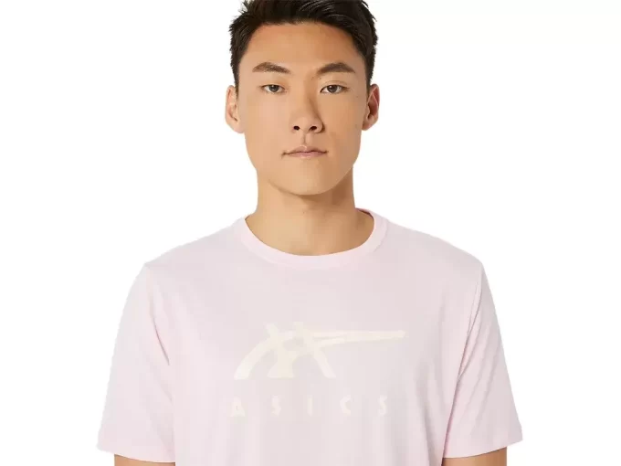 ASICS STRIPETE KORT ERME T-SKJORTE