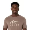 ASICS STRIPETE KORT ERME T-SKJORTE