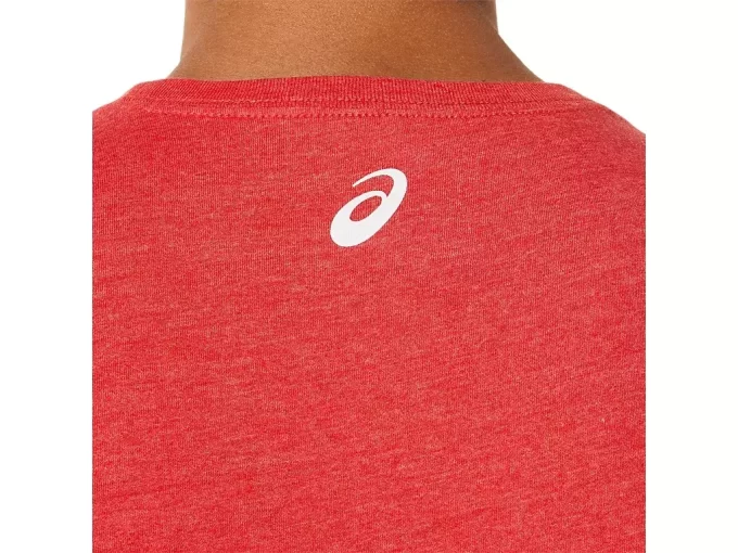 ASICS STRIPETE KORT ERME T-SKJORTE