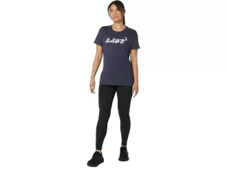 DAME ASICS BLOMSTER-T-SKJORTE MED SLAGORD, KORT ERME