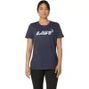 DAME ASICS BLOMSTER-T-SKJORTE MED SLAGORD, KORT ERME