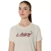 DAME ASICS BLOMSTER-T-SKJORTE MED SLAGORD, KORT ERME