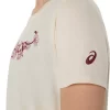 DAME ASICS BLOMSTER-T-SKJORTE MED SLAGORD, KORT ERME