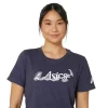 DAME ASICS BLOMSTER-T-SKJORTE MED SLAGORD, KORT ERME