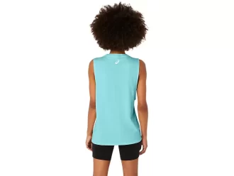 DAME ASICS SUN IN THE SKY SLOGAN MUSCLE-T-SKJORTE