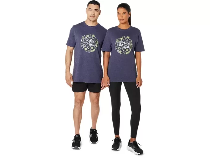 UNISEX ASICS LYSERE DAGER FORUT KORT ERME T-SKJORTE