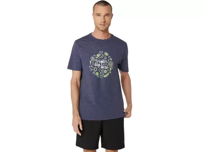 UNISEX ASICS LYSERE DAGER FORUT KORT ERME T-SKJORTE