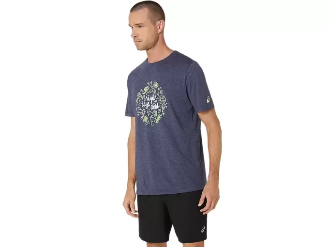 UNISEX ASICS LYSERE DAGER FORUT KORT ERME T-SKJORTE