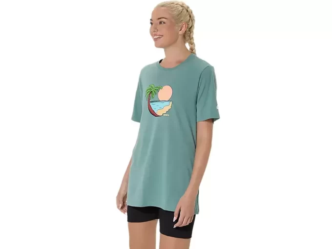 UNISEX ASICS PALM IN THE SUN KORT ERME T-SKJORTE UNISEX ASICS PALM IN THE SUN KORT ERME T-SKJORTE