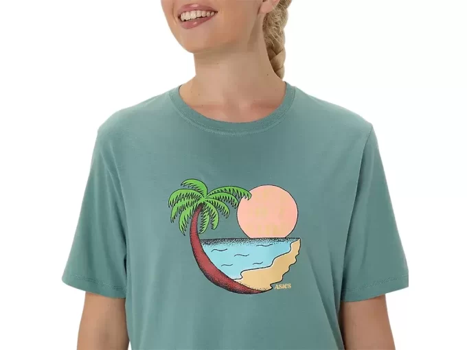 UNISEX ASICS PALM IN THE SUN KORT ERME T-SKJORTE UNISEX ASICS PALM IN THE SUN KORT ERME T-SKJORTE