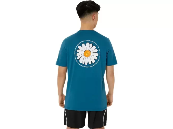 UNISEX ASICS T-SKJORTE MED DAISY-PRINT OG KORT ERME